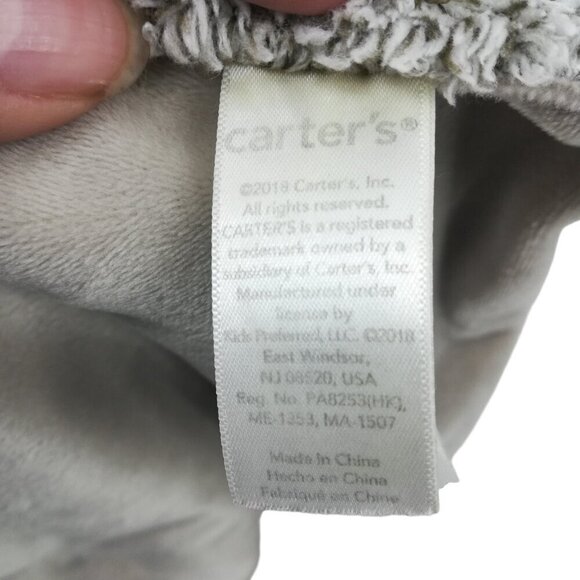 Carters Sloth Gray Brown Lovey Lovie Security Blanket Plush Blankie Furry Fuzzy - Picture 7 of 9